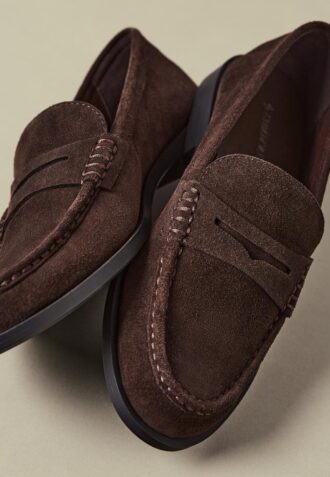 Bruine leren loafers
