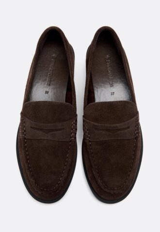 Bruine leren loafers
