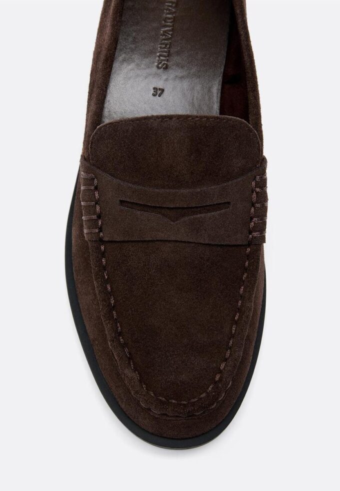 Bruine leren loafers