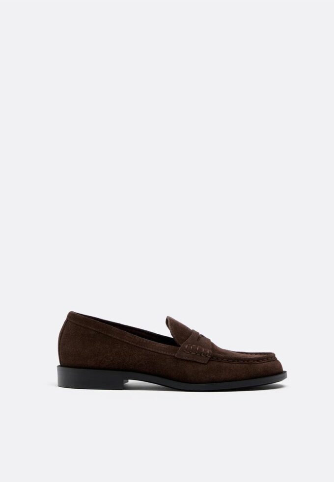 Bruine leren loafers