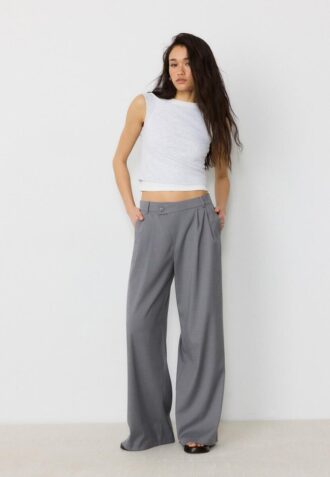 Casual gestreepte nette broek met gekruiste taille