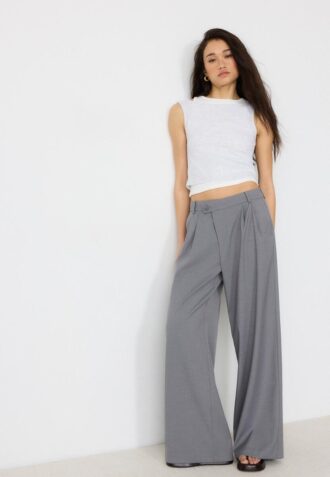 Casual gestreepte nette broek met gekruiste taille