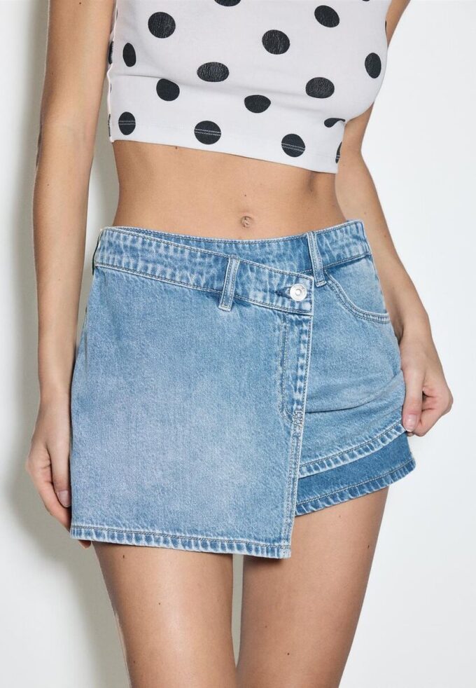 Crossover denim Skort