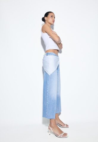 Culotte-jeans met sjaaldetail
