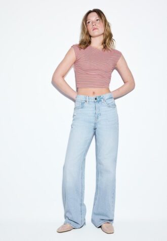 D92 rechte jeans met Wide Leg pijpen