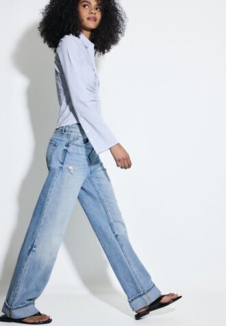D92 rechte jeans met Wide Leg pijpen