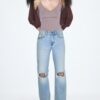 D92 rechte jeans met Wide Leg pijpen