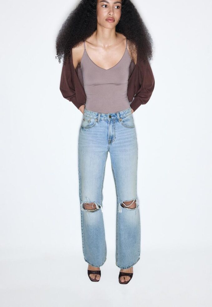 D92 rechte jeans met Wide Leg pijpen
