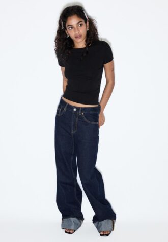D92 rechte jeans met Wide Leg pijpen