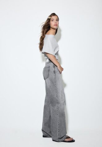 D92 rechte jeans met Wide Leg pijpen