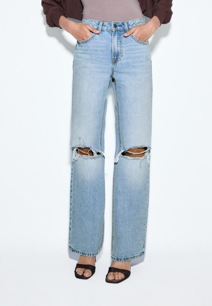 D92 rechte jeans met Wide Leg pijpen