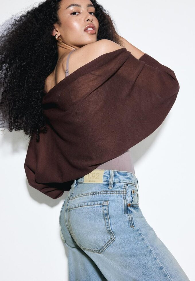 D92 rechte jeans met Wide Leg pijpen