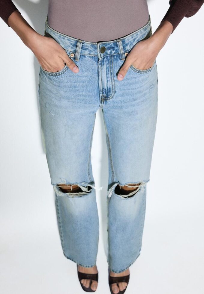 D92 rechte jeans met Wide Leg pijpen