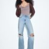 D92 rechte jeans met Wide Leg pijpen
