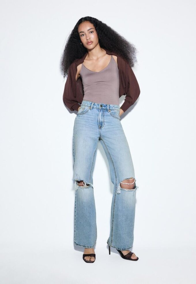 D92 rechte jeans met Wide Leg pijpen