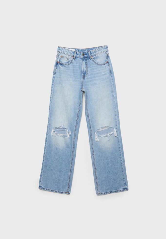 D92 rechte jeans met Wide Leg pijpen