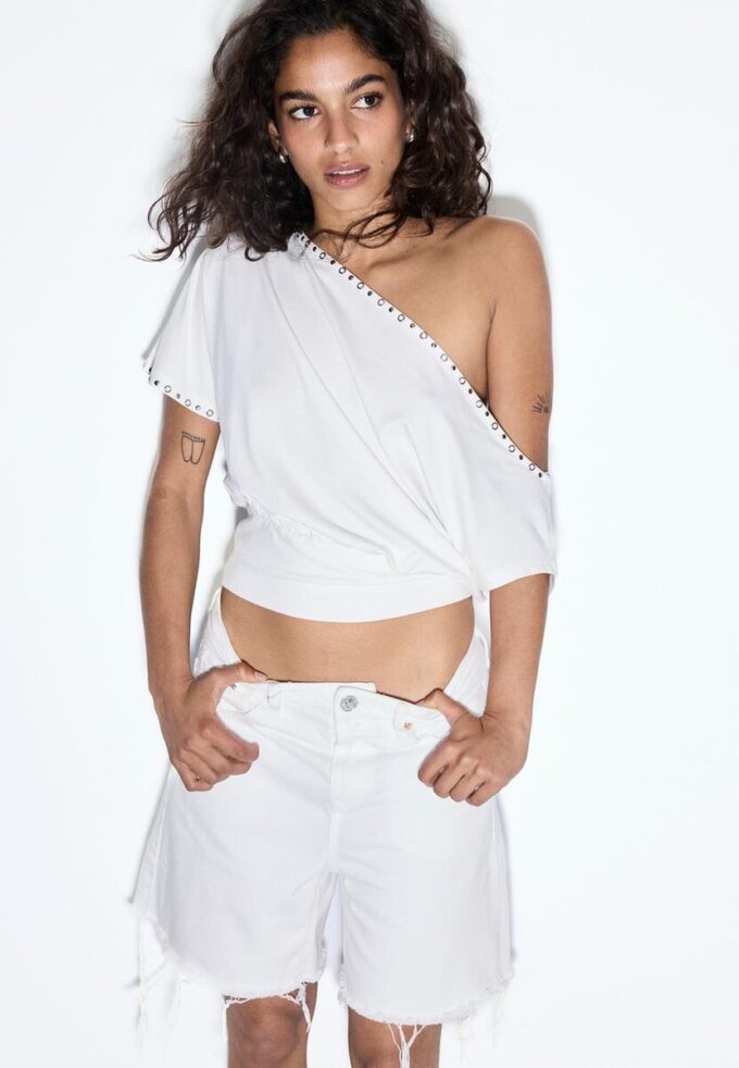 D93 Lange denimshort