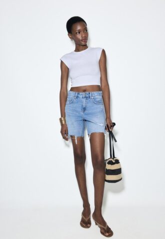 D93 Lange denimshort
