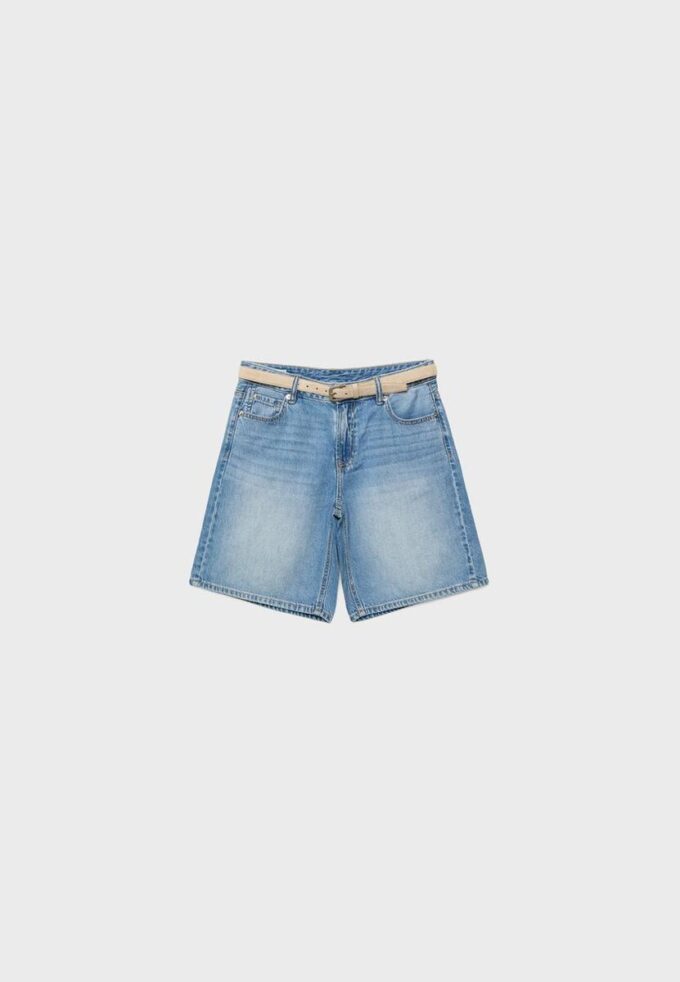 Denim bermuda met riem Denim bermuda met riem