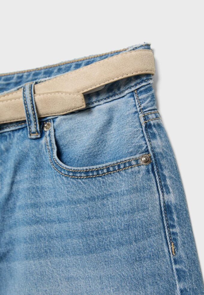 Denim bermuda met riem Denim bermuda met riem