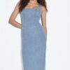 Denim midi-jurk