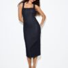 Denim midi-jurk