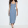 Denim midi-jurk