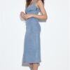 Denim midi-jurk