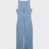 Denim midi-jurk