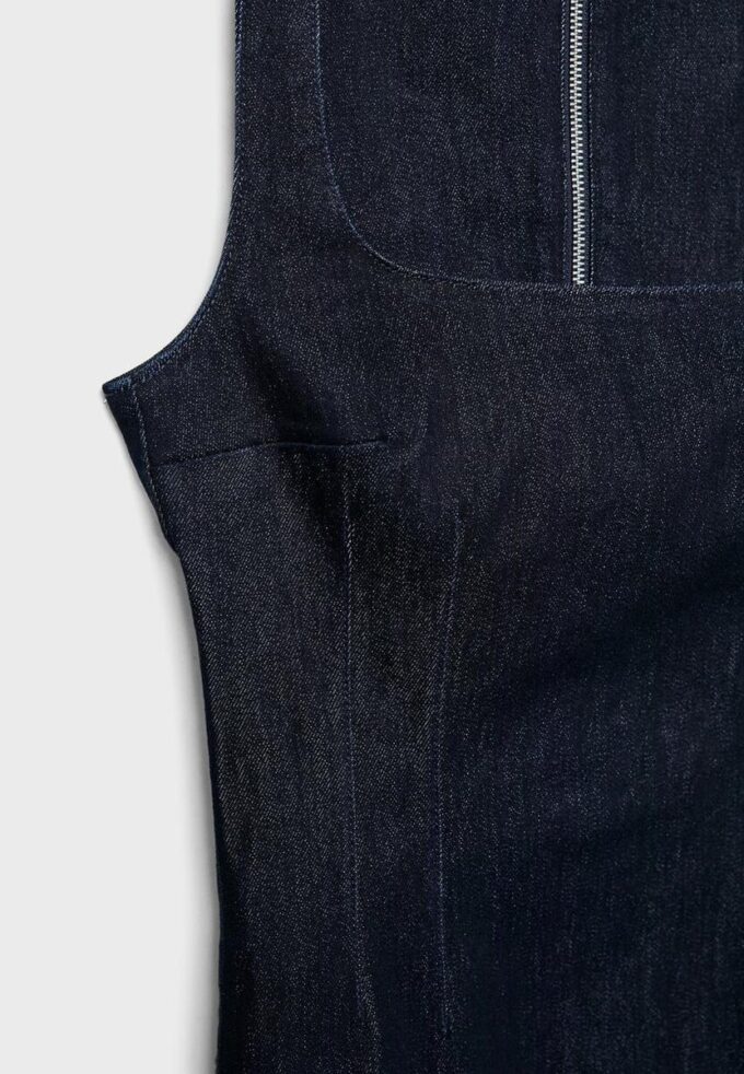 Denim midi-jurk