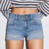 Denimshort met omgeslagen zoom