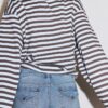 Denimshort met omgeslagen zoom