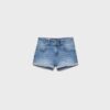 Denimshort met omgeslagen zoom