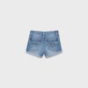 Denimshort met omgeslagen zoom