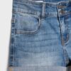Denimshort met omgeslagen zoom