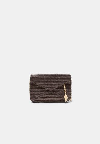 Envelop-crossbodytas met raffia-effect