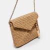 Envelop-crossbodytas met raffia-effect