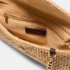 Envelop-crossbodytas met raffia-effect