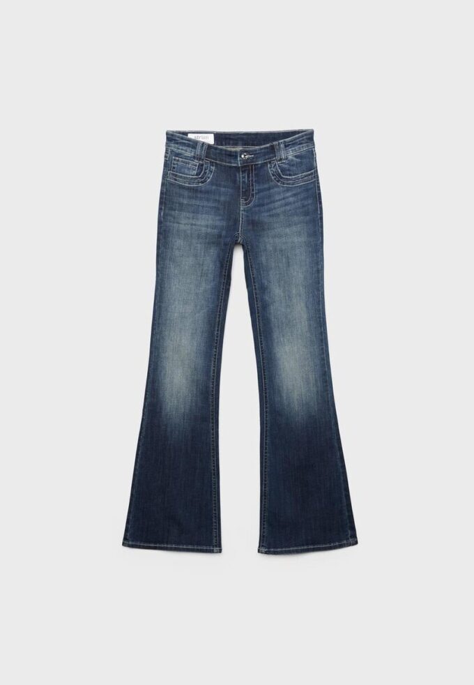 Geborduurde bell-bottom jeans met zak Geborduurde bell-bottom jeans met zak
