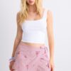 Geborduurde gestreepte sarong-Skort