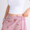 Geborduurde gestreepte sarong-Skort