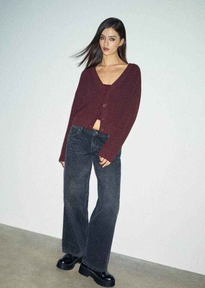 Gebreid vest met knoopsluiting