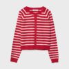Gebreid vest met knopen en raglanmouwen