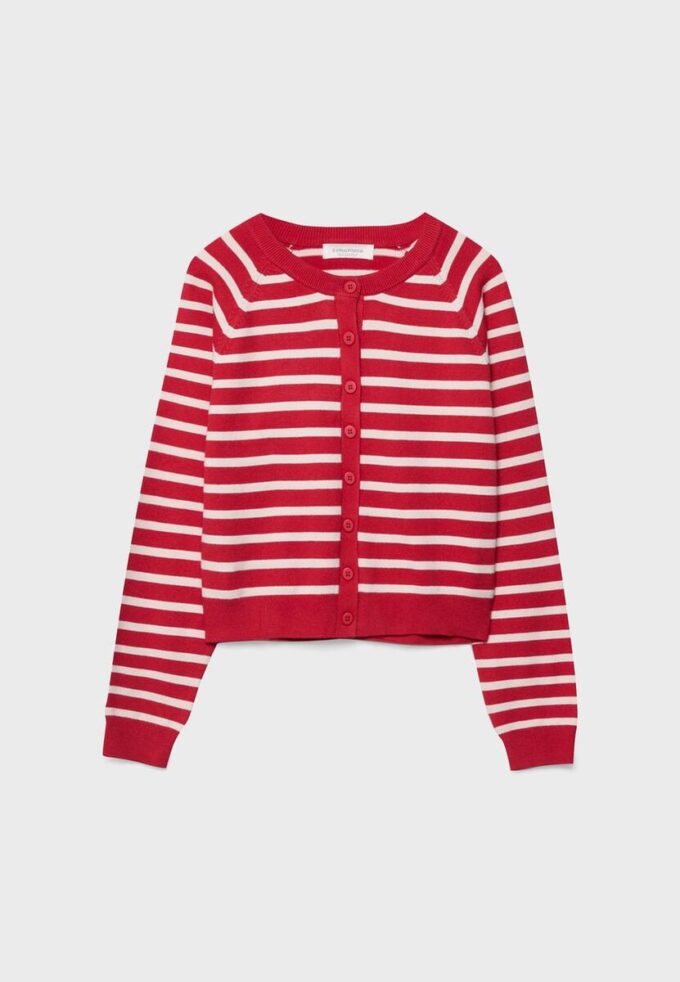 Gebreid vest met knopen en raglanmouwen