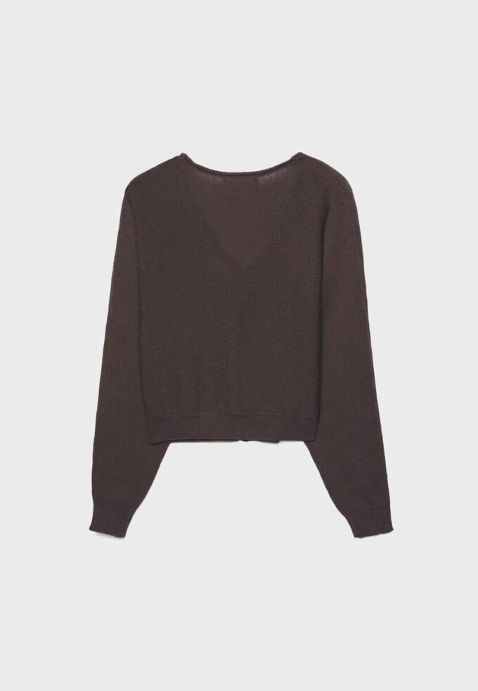 Gebreid vest met vleermuismouwen