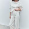 Gebreide broek met naaddetails Gebreide broek met naaddetails