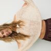 Gebreide cape-trui met lint