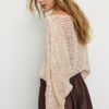 Gebreide cape-trui met lint