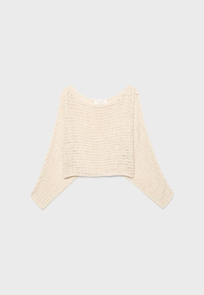 Gebreide cape-trui met lint