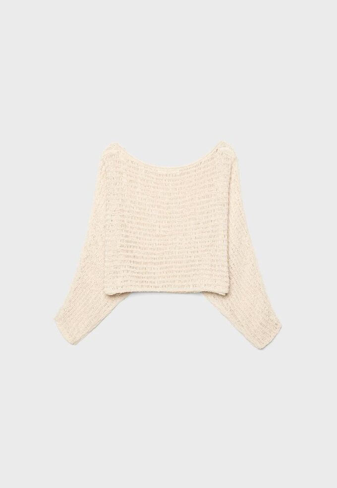 Gebreide cape-trui met lint